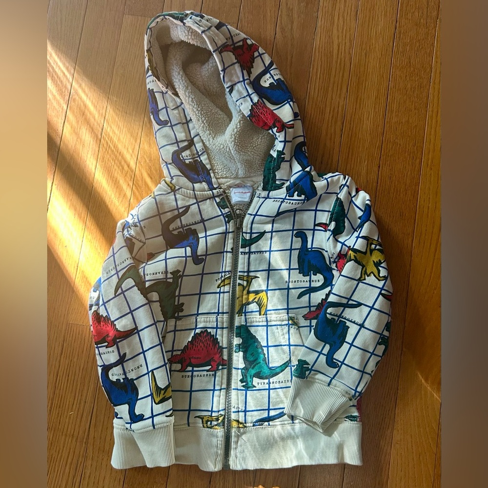 Hanna Andersson Cream and Blue Checkered Jacket